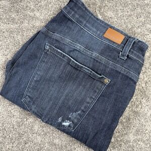 Judy Blue Skinny Fit‎ Jeans Womens 18W Blue Distressed Stretch 34x32 Whiskering